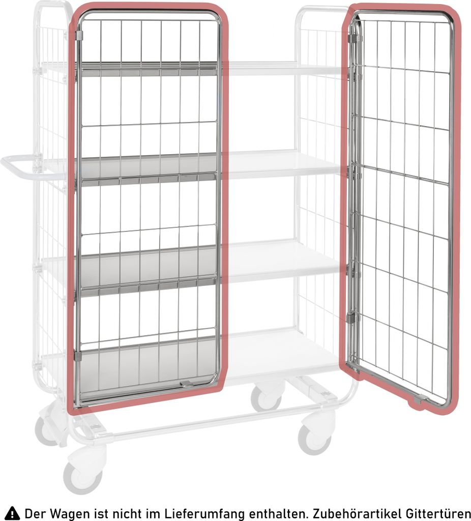 Kongamek Gittertüren 600x40x1260mm als Zubehör für Kommissionierwagen