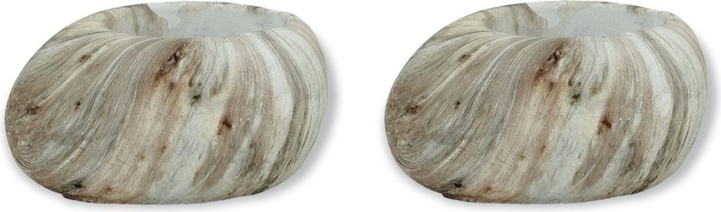 Beton Kerzenhalter braun-töne 2 Stück 10 x 13cm in Stein-Optik Teelicht-Halter Windlicht Tisch-Deko