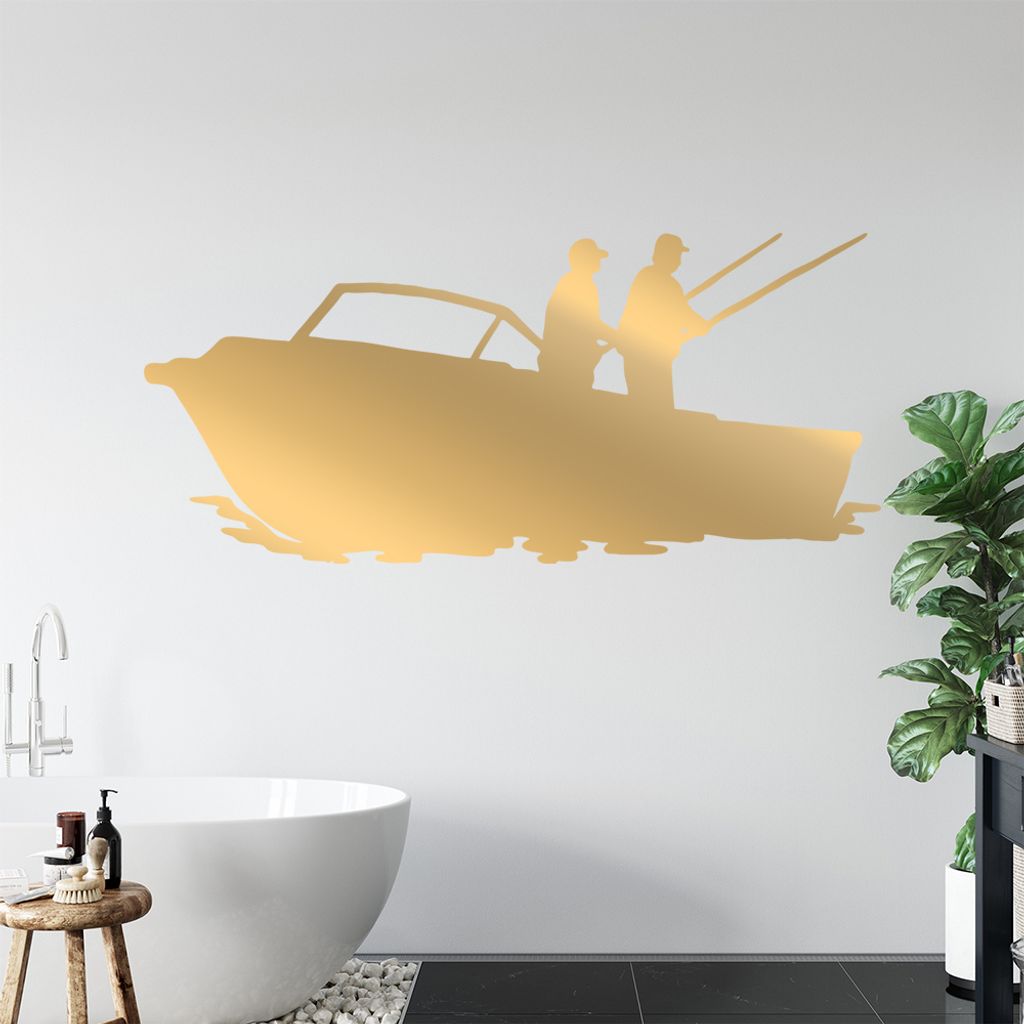 KIWISTAR Fischerboot - Finger Meer Angeln Fisch Wandtattoo in 6 Größen - Wandaufkleber Wall Sticker - Dekoration, Küche, Wohnzimmer, Schlafzimme...