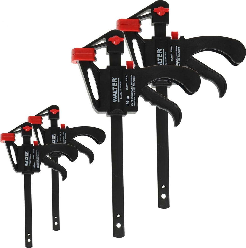 WALTER Schnellspannzwingen 4 tlg. Set Spanner Druckzwingen Produktbild 