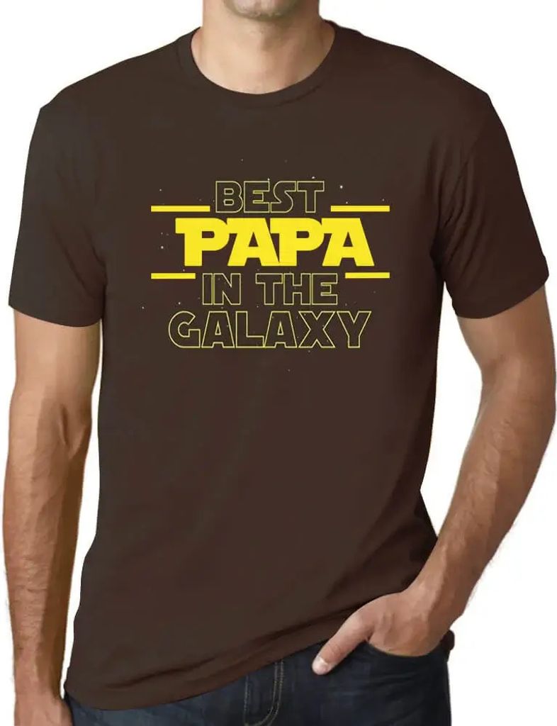 Herren Grafik T-Shirt Der beste Papa der Galaxis – Best Papa In The Galaxy – Öko-Verantwortlich Vintage Jahrgang Kurzarm Lustige Druck Geburtstag