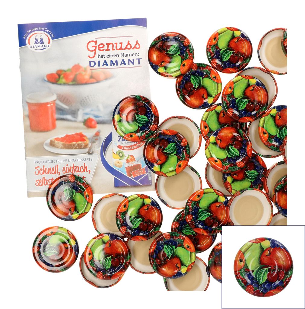 50er Deckelset TO43 Obstfrüchte Sturzgläser Rundrand Produktbild 