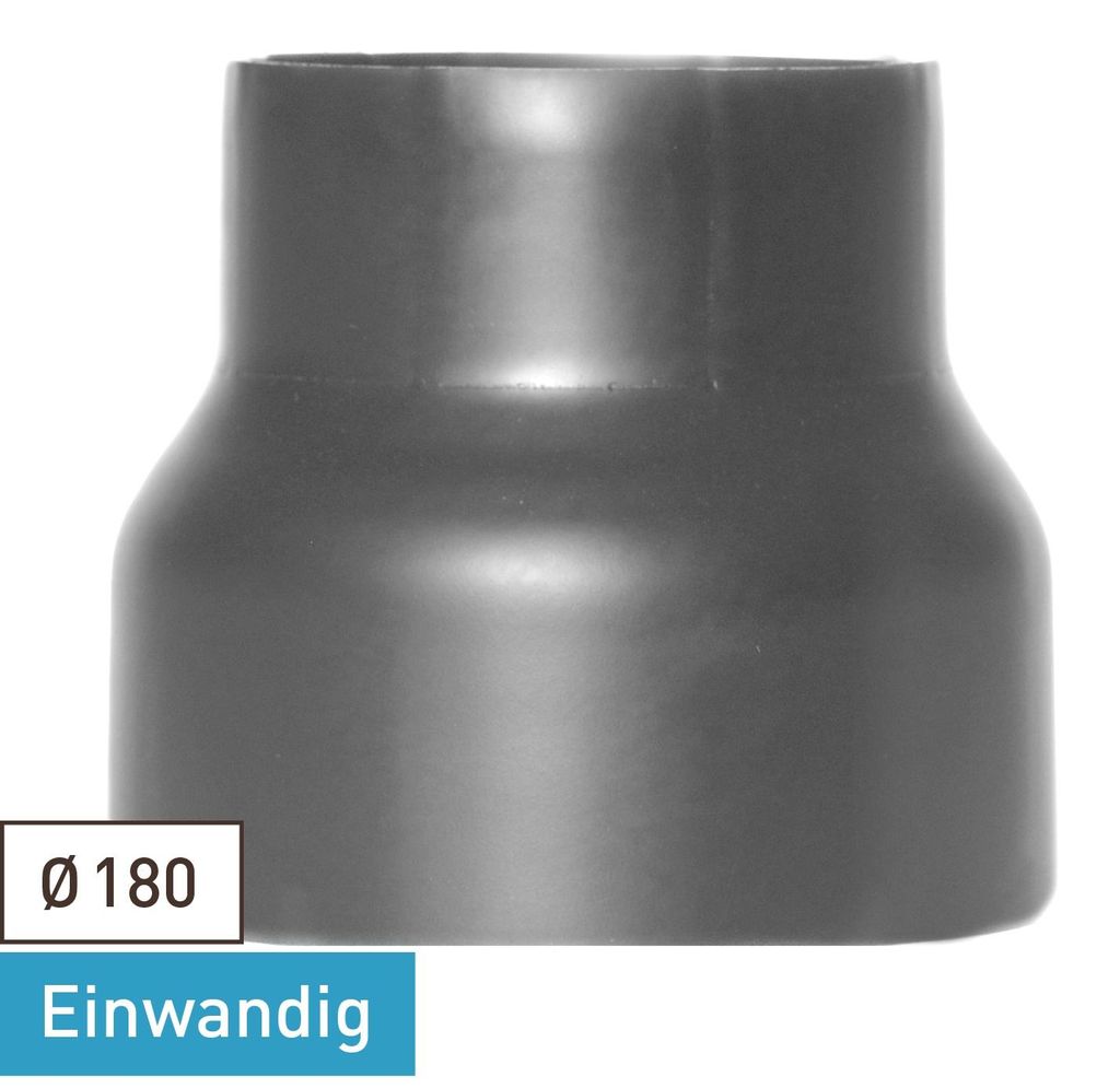 Raik Basic Reduzierung 180mm – 160mm gussgrau für Rauchrohr / Ofenrohr