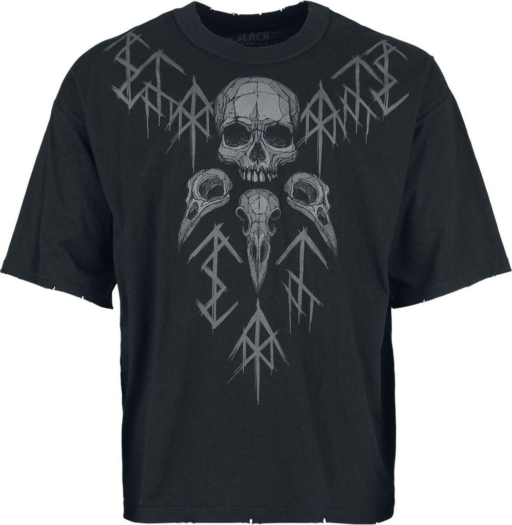 Black Premium by EMP Herren schwarzes Oversize-T-Shirt mit Destroyed-Effekt XL