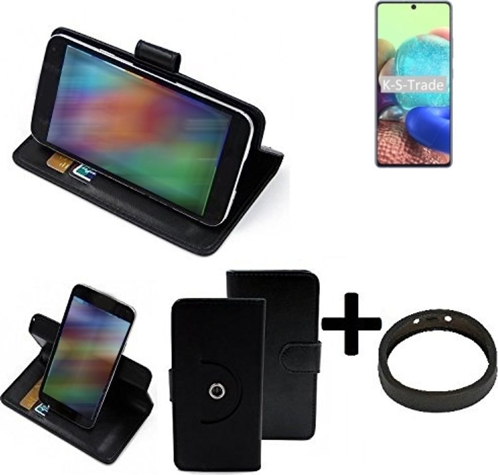 K-S-Trade Case Schutz Hülle kompatibel mit Oppo A72 5G + Bumper Handy Hülle Flipcase Smartphone Cover Handy Schutz Tasche Walletcase schwarz