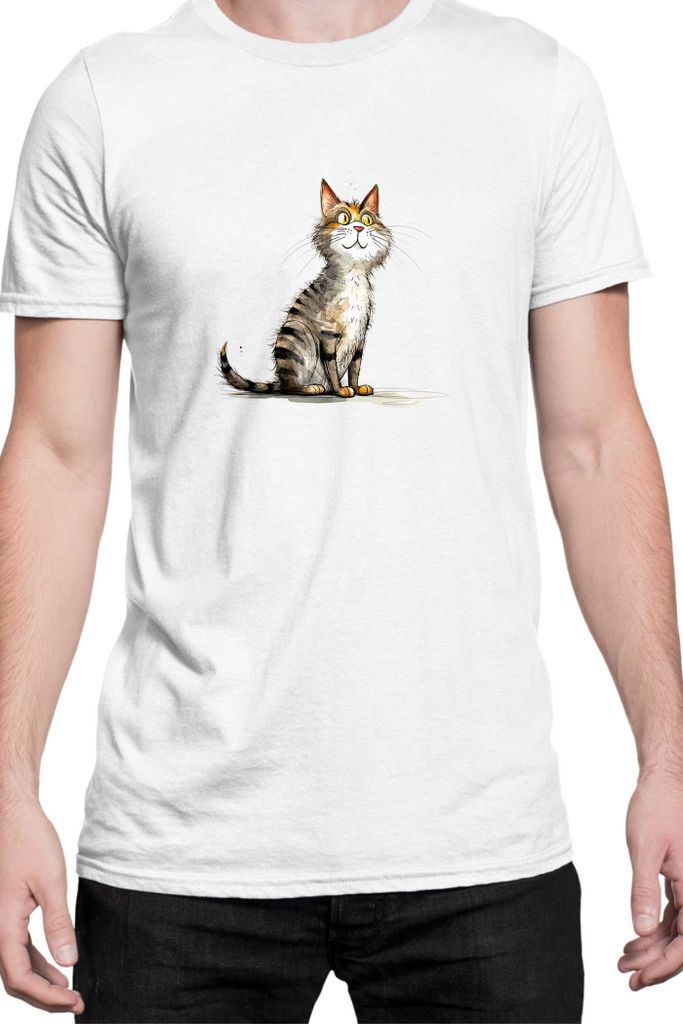 Herren T-Shirt Funny Cats Breeds Cyprus Cat, Man 3XL / Weiß