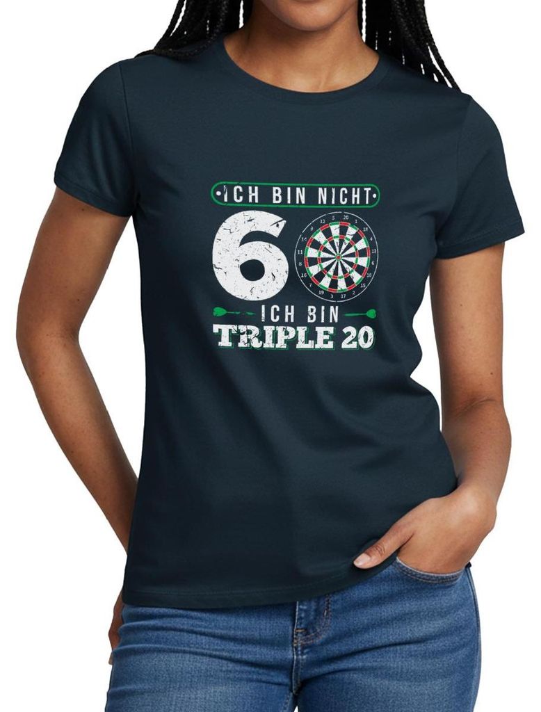Spreadshirt 60. Geburtstag | Dart | Triple 20 Frauen T-Shirt, XXL, Navy