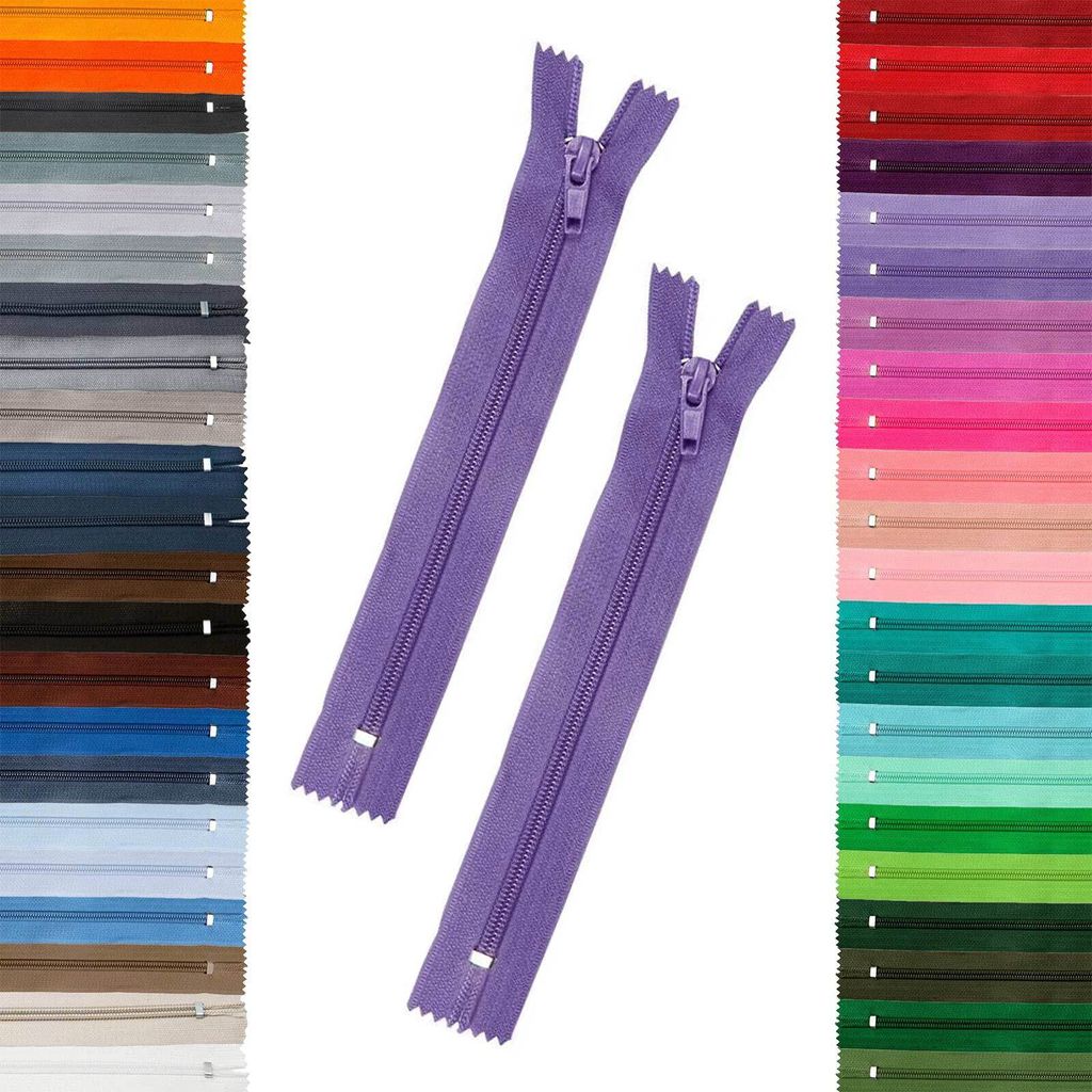 50 Reißverschlüsse 5mm spiral, 16cm, unteilbar, Autolock, Farbe frei wählbar, Farbe:252 blaulila