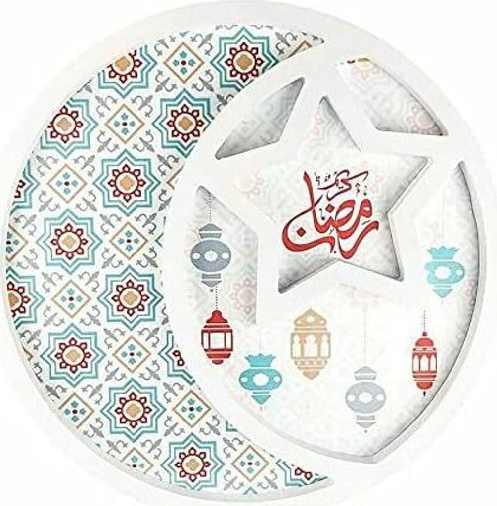 Weißer Eid Mubarak Dessertteller Ramadan Servierteller