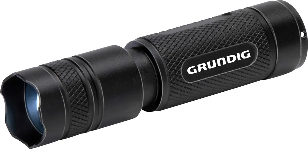Grundig Torcia LED 400 lumen - 10W - portata 200M - 3 modalità di luce: alta, bassa, pulsante - Nero/Arancione