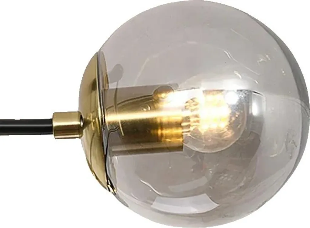 Lustre LED moderne argent fumé 6 têtes éclairage puissant et éco