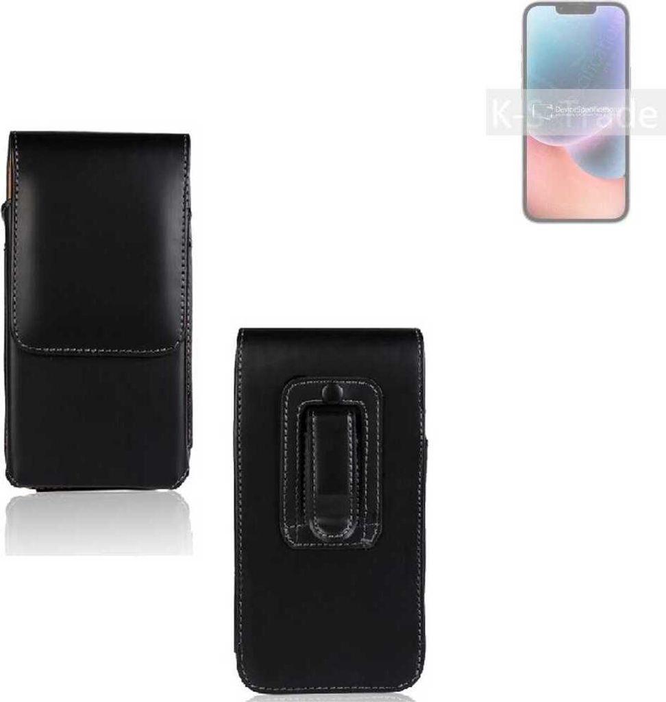 K-S-Trade Gürteltasche für Apple iPhone 14 Schutz Hülle Handy Hülle mit Magnetverschluss Holster in schwarz