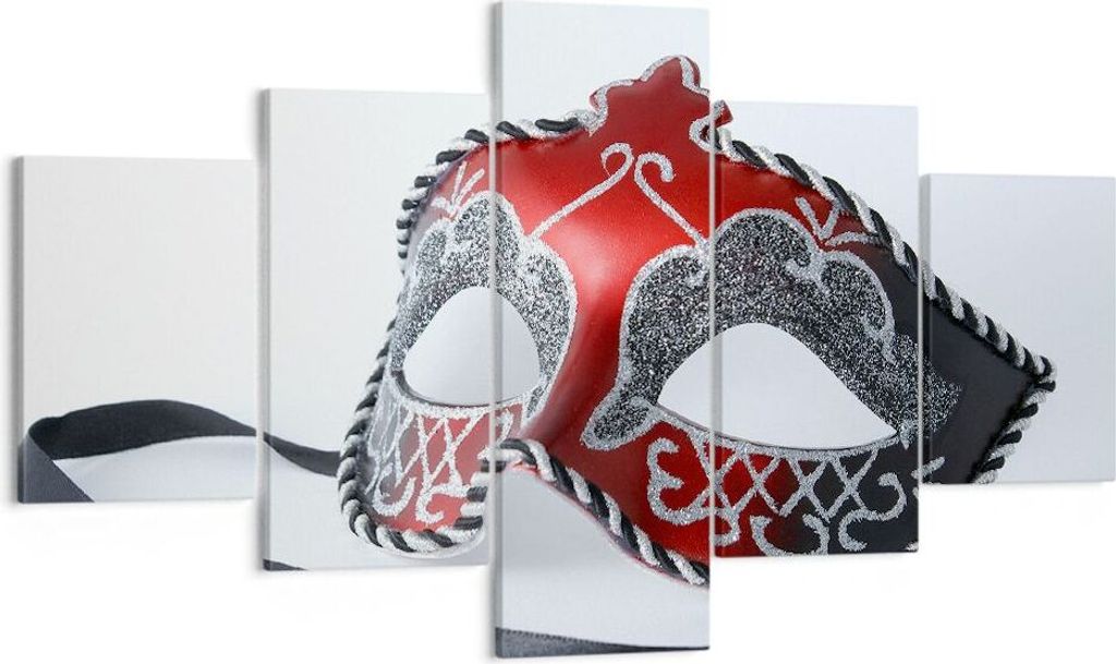 Bild auf Leinwand - Leinwandbild - Venedig Karneval Maske - 125x70cm - Wand Bild - Wanddeko - Leinwanddruck - Bilder - Kunstdruck - Wanddekoration ...