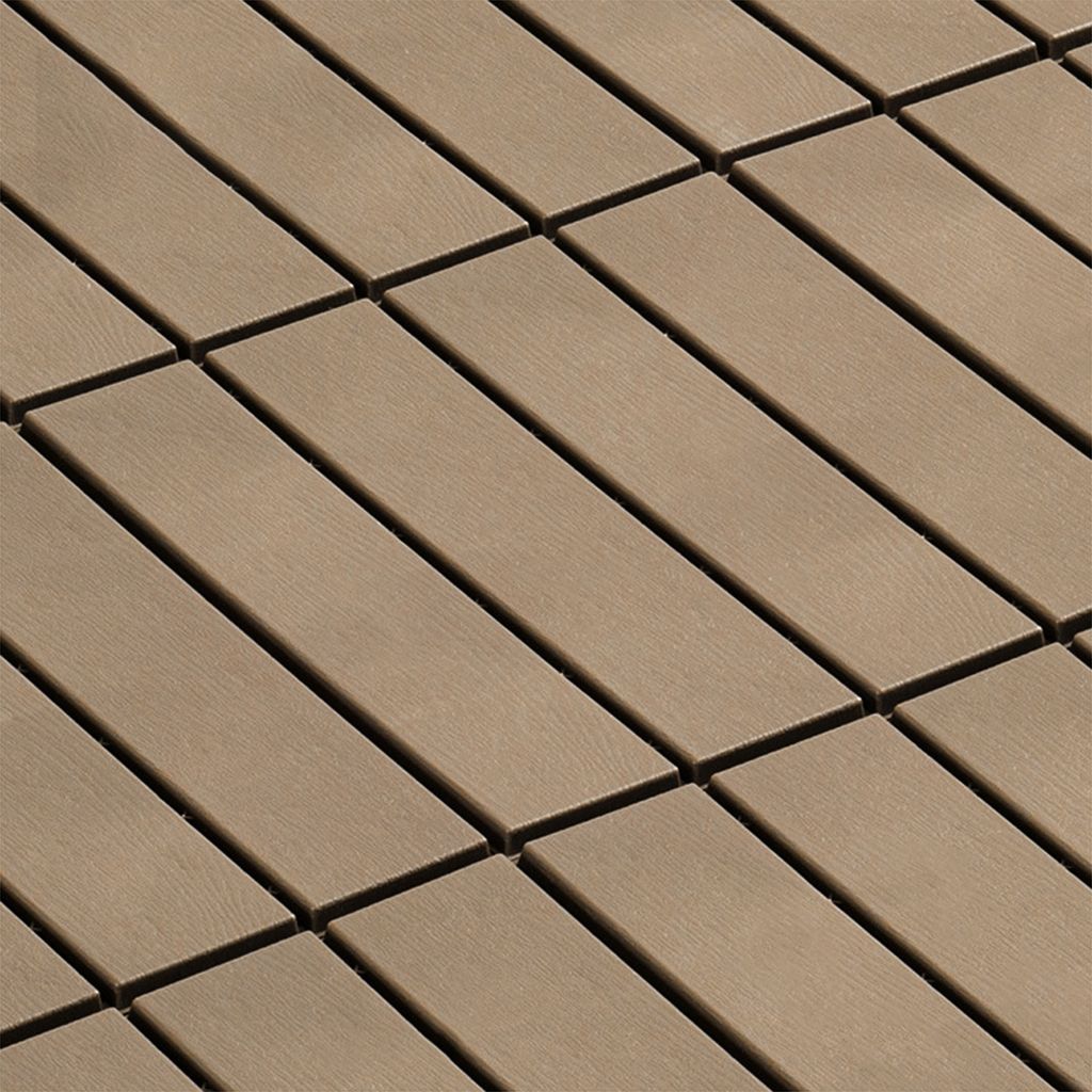 Bodenfliesen Snap Fit Mehrere Montagestile mit offenem Mesh Outdoor -Boden-Kaffee B