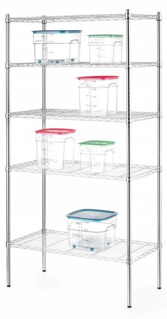Scaffale Design Industriale HENDI 5 Ripiani 91x45x183cm Acciaio Cromato - 8