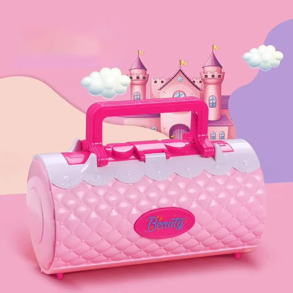 Maquillage enfant sécurisé : Kit jouets simulation rose pour petites