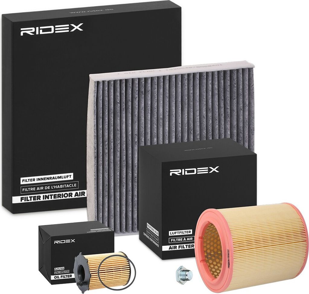 RIDEX Filterset Inspektionspaket Filtersatz passend für PEUGEOT PARTNER Combispace (5F) PARTNER Kasten (5) für CITROËN Berlingo / Berlingo First