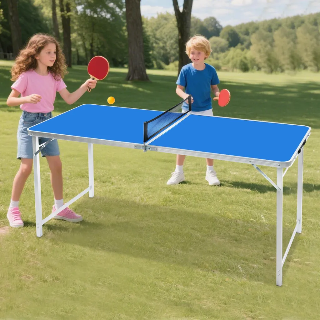 Table de ping-pong pliable portable compacte avec structure renforcée - 5