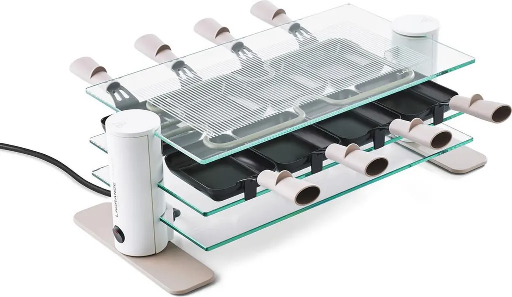 Appareil à raclette Lagrange 009808 - 8 personnes 1000W en verre