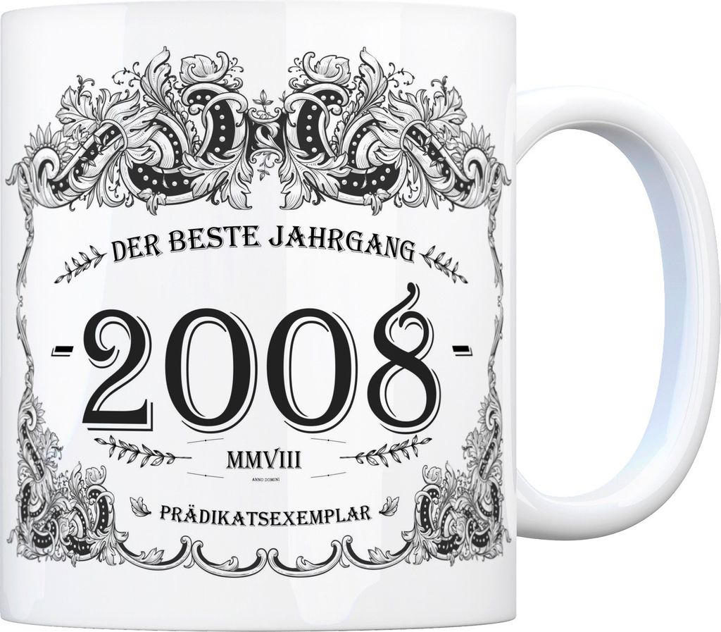 2008 der beste Jahrgang Kaffeebecher Tasse Kaffeetasse Geburtsjahr Geburtstag