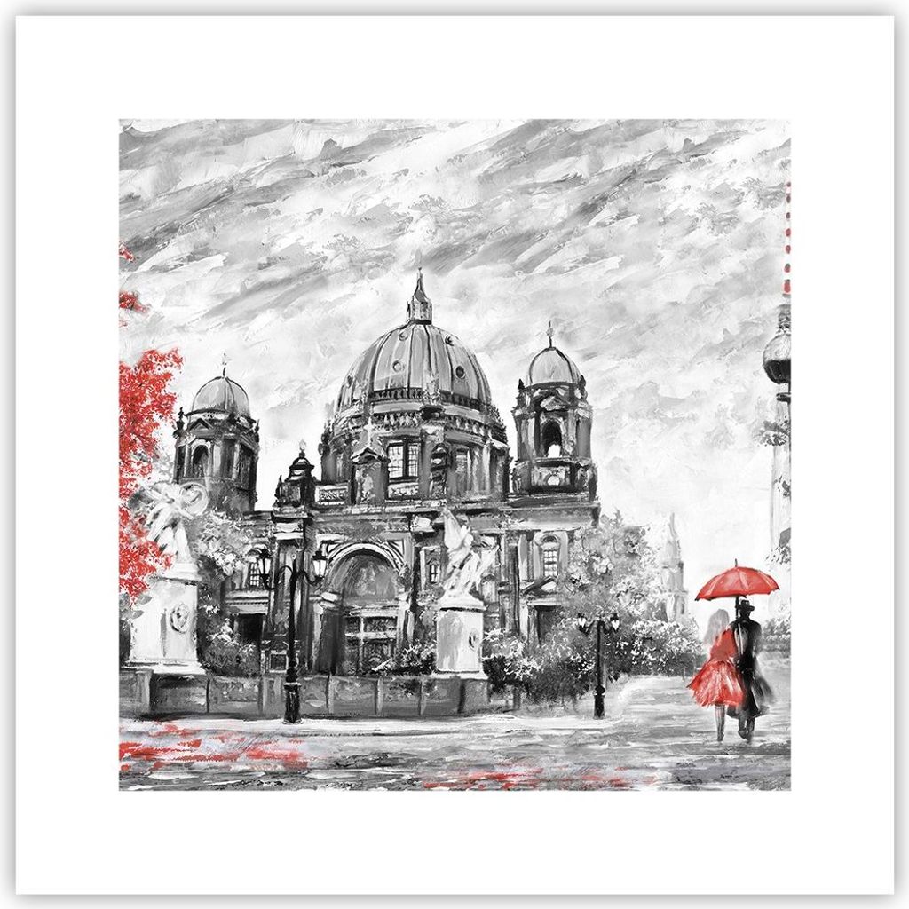 Poster - Poster ohne Rahmen - Dom Berlin Liebespaar - 30x30 cm - Wand Bild - Wanddeko - Wandbilder - Kunstposter - Wandposter - Bilder - Kunstdruck...