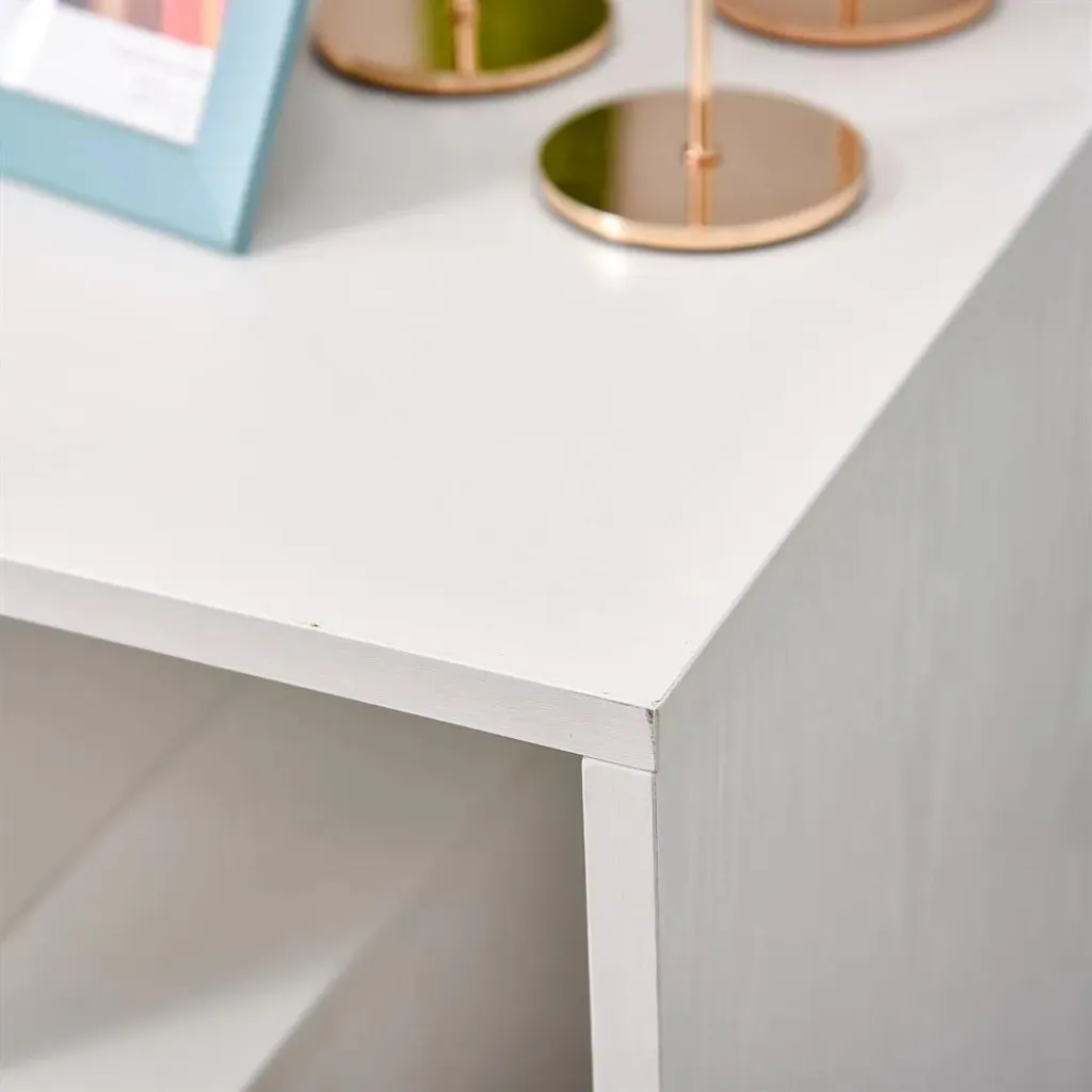 Table basse pour plateau télé - Meuble de salon blanc gain de place - 5