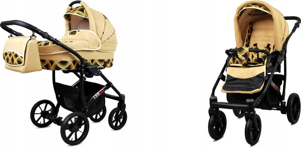 BabyLux Largo | 2in1 Kinderwagen Set | Gold Rainbow | Kombikinderwagen | Kinderwagenset | Buggy