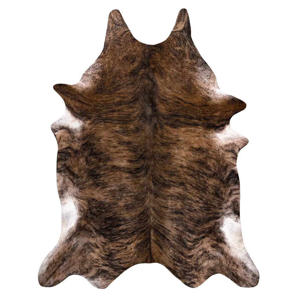 Tapis Peau de Vache G5072-1 Imitation Peau Marron 180x220 cm Élégant