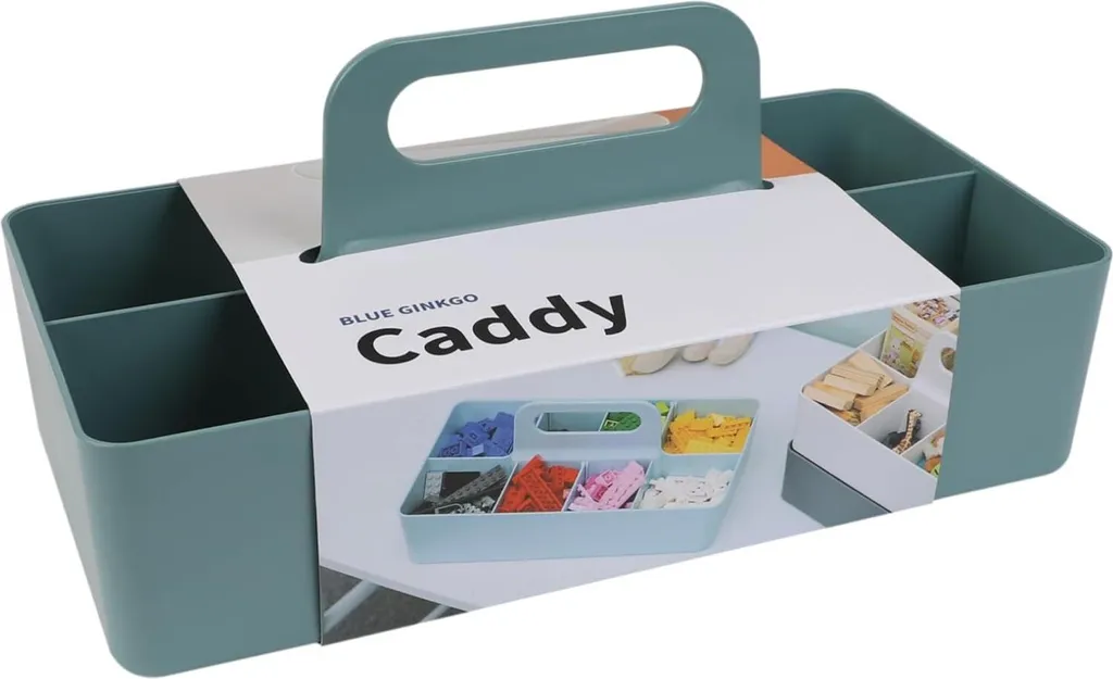 Caddy de nettoyage avec poignée centrale - Organisateur vert empilable