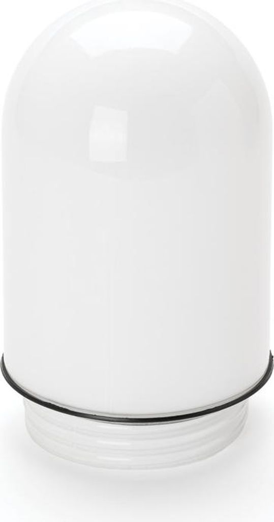 Ersatzglas Lampenschirm mit Dichtung, Gewindeglas einfärbig Ø100mm / Gewinde 84,5mm H160mm 60W Glas Außenbereich, Weiß