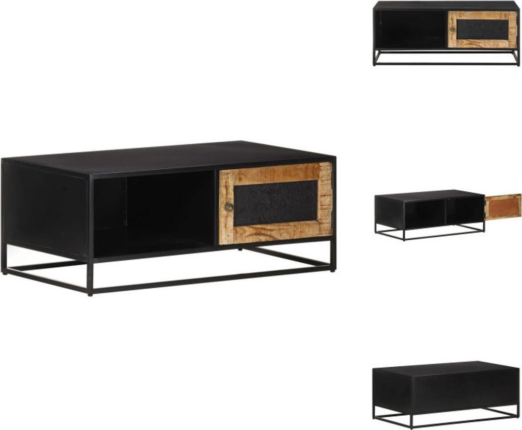 vidaXL Couchtisch 90x50x35 cm Raues Mangoholz - Couchtische