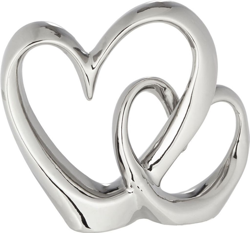 Double cœur - argent - petit cœur décoratif d'environ 20 cm Image du produit 