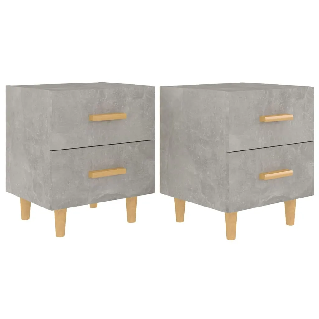 Chevet Gris Béton 40x35x47,5 cm : Lot de 2 tables de nuit modernes - 2