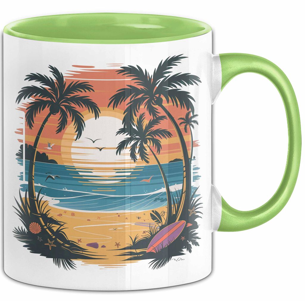 Sommerzeit Tasse Geschenkidee für Sonnenliebhaber (Grün)
