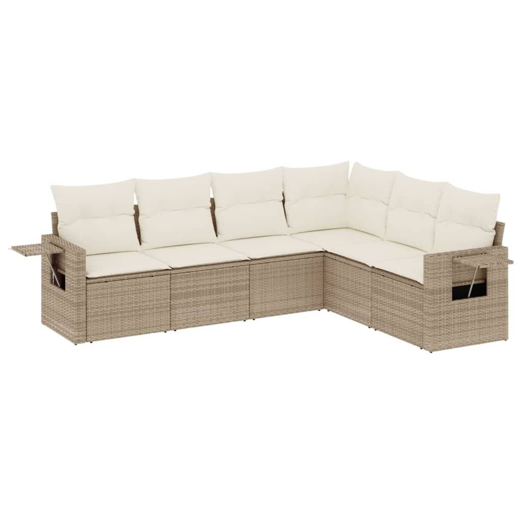 "WINTER SALE" 6-tlg. Garten-Lounge-Set - elegantes Design - Sitzgruppe/Gartengarnitur - mit Kissen Beige Poly Rattan - Terassenmöbel NeuMöbel459002