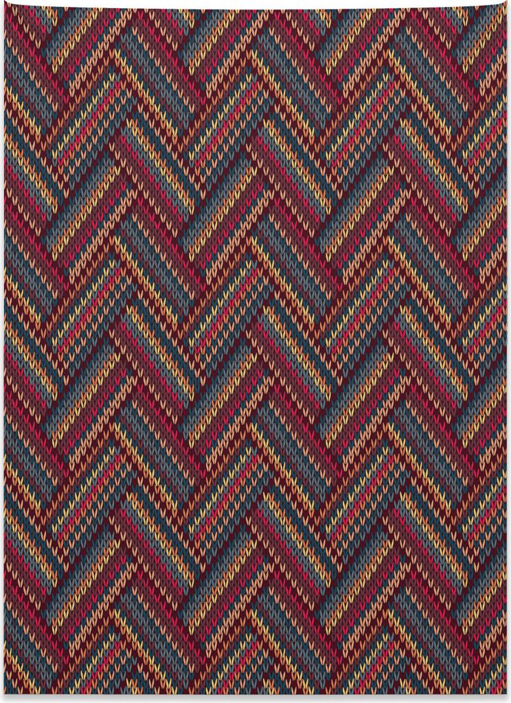 Abakuhaus Rot und Braun Wandteppich, Herringbone Linien aus Weiches Mikrofaser Stoff Kein Verblassen Klare Farben Waschbar, 110 x 150 cm, Mehrfarbig