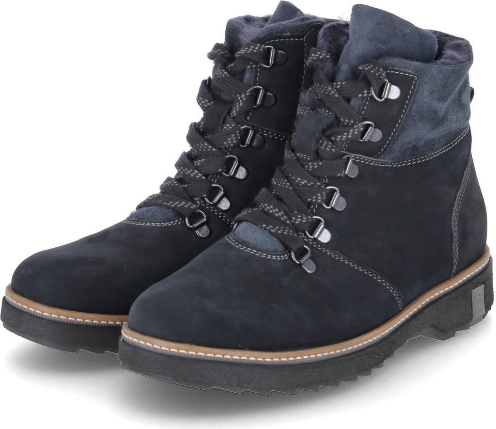 Waldläufer Femme Botte à lacets en cuir bleu 7,5 Image du produit 