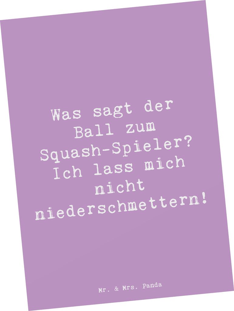 Mr. & Mrs. Panda Postkarte Spruch Squash Humor - Produktbild 