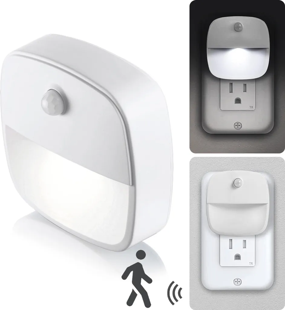 Luce Notturna LED da Incasso a Presa con Sensore PIR - 230V Bianco