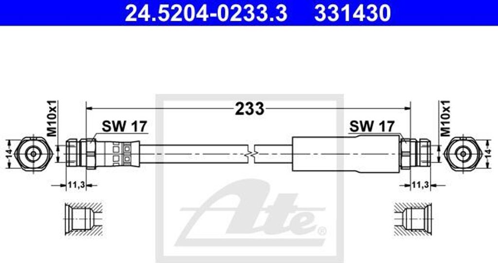 Bremsschlauch ATE 24.5204-0233.3
