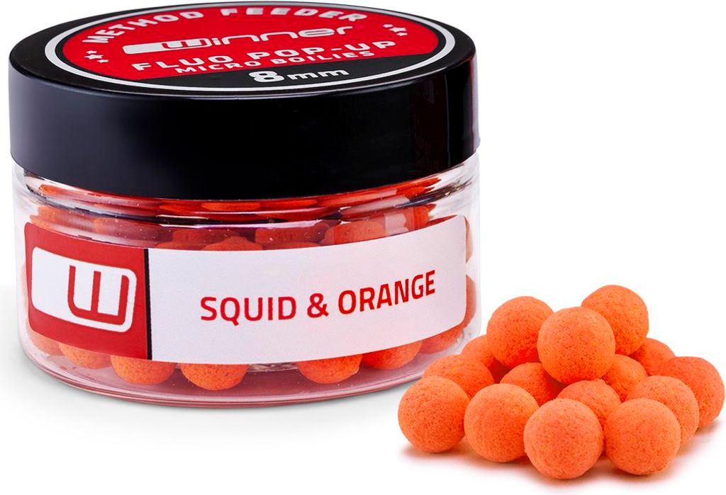 Method/Feeder Fluo Pop-Up Micro Boilies 8mm/20g Squid & Orange