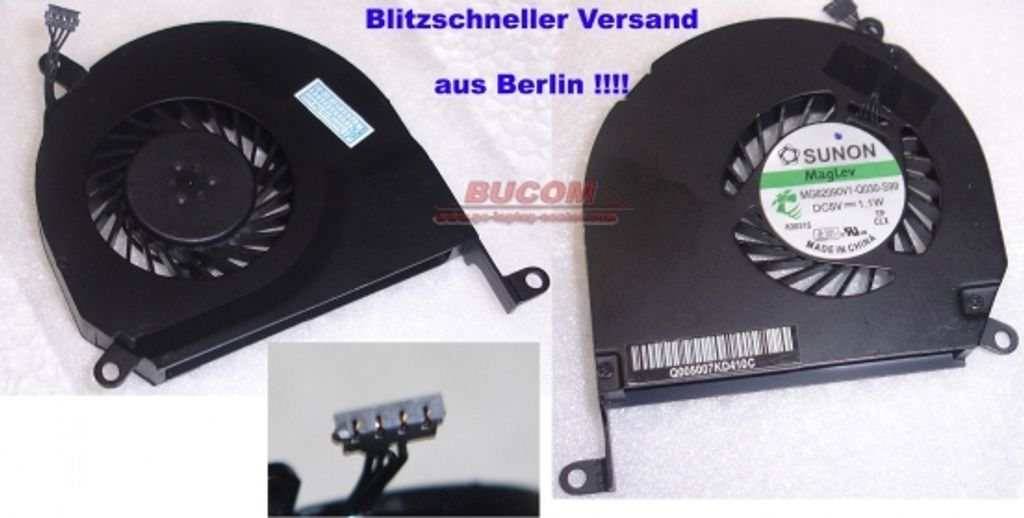 CPU Lüfter für Macbook Pro 15" FAN left Links MC118 MB985 MB986 A1286 Cooler Pervane