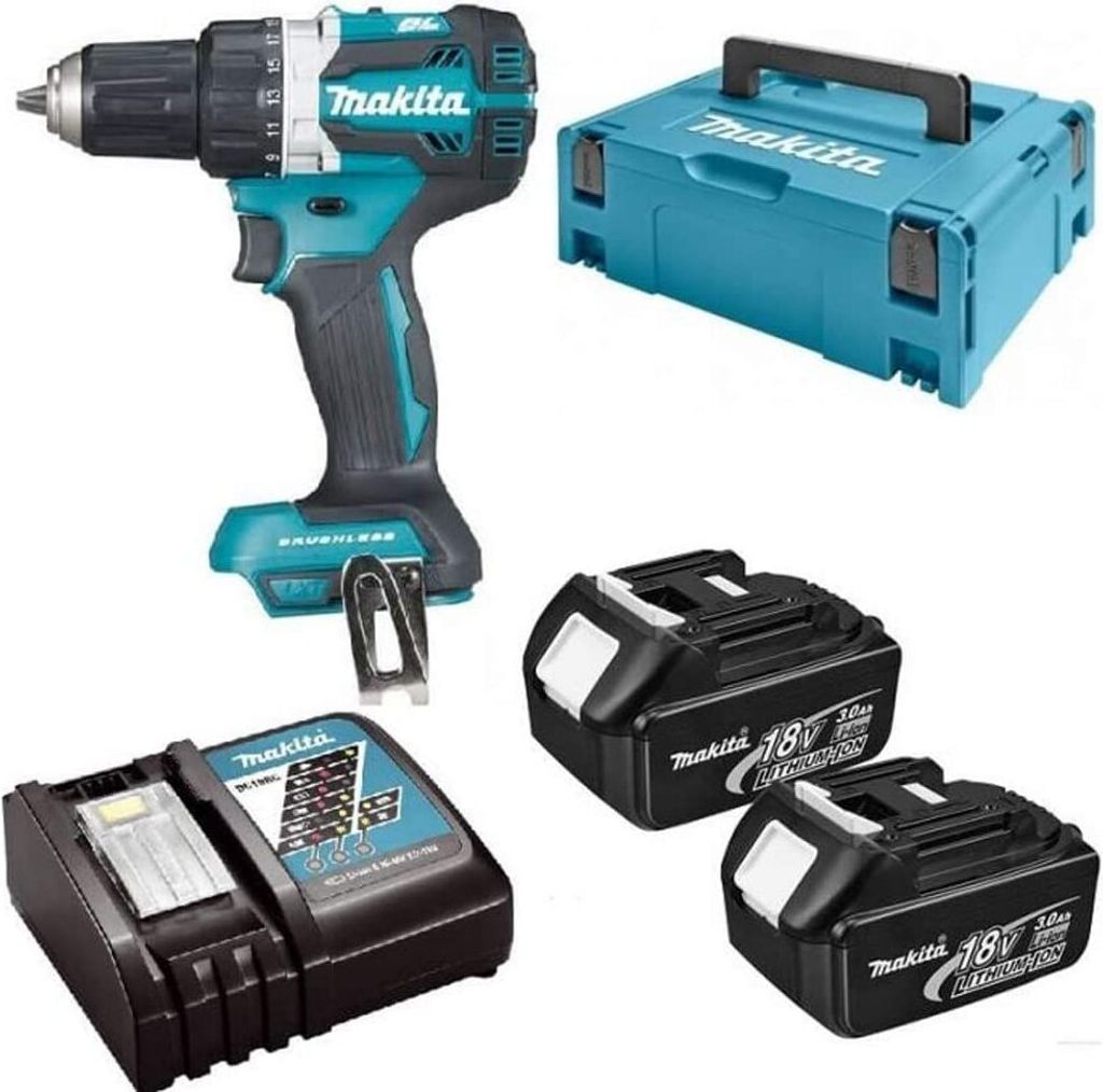 Makita 18V 54/30Nm 2X3.0Ah Li-Ion Brushless Drill/Driver Image du produit 