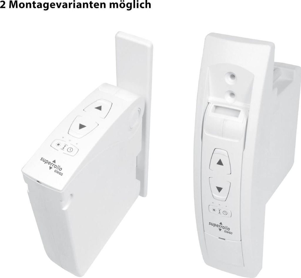 Superrollo GW60 elektrischer Gurtwickler inkl, Sonnensensor, Aufputz- & Unterputz-Montage möglich, universal 4 in 1 Rollladenantrieb für Rollläden