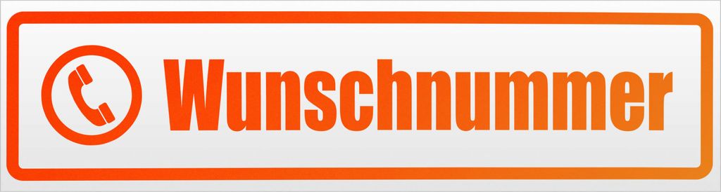 Kiwistar Wunschnummer Magnetschild Schild magnetisch - 20cm Neonorange - Magnetfolie für Auto PKW Kfz