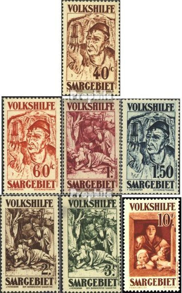 Briefmarken Saarland 1931 Mi 144-150 (kompl.Ausg.) mit Falz Volkshilfe: Gemälde (III)