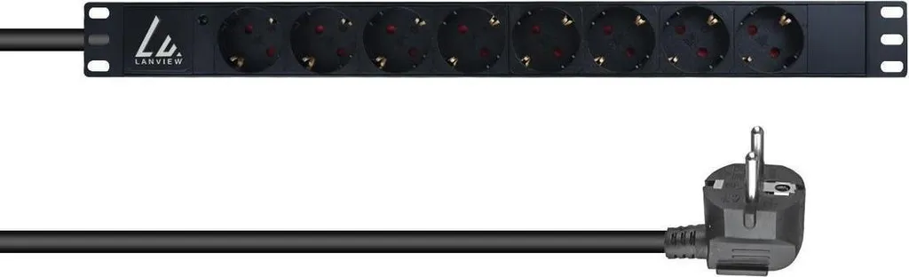 PDU Lanview LVR-3MSCH-LIC-SCH8 Unité de Distribution 8 Sorties AC 1U Noir