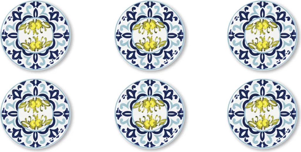 Set 6 Piatti Pizza Excelsa Amalfi | Porcellana Resistente per Famiglie
