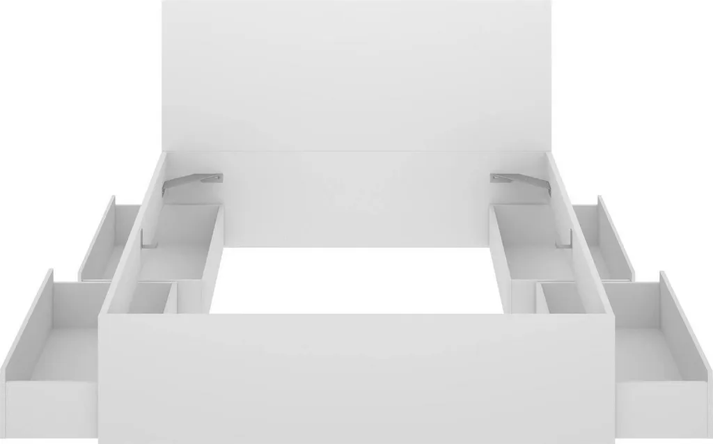 Lit Adulte Blanc avec Rangement Casimir pour Chambre Parentale Chic