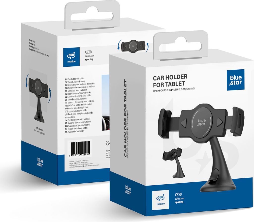 BLUE STAR Wide car holder passend für tablet 4-13" windshield mount black